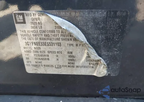 2014 Cadillac Srx Luxury Collection from USA, damaged, VIN 3GYFNEE33ES531103